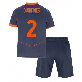 Billige Fotballdrakt Inter Milan Denzel Dumfries #2 Replika Tredjedraktsett Barn 2025-26 Kortermet (med bukser)